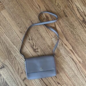 kate spade Gray Taupe Leather Crossbody Bag